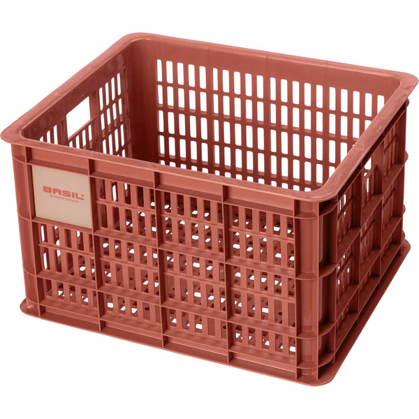 Basil fietskrat M terra red 29.5L recycled