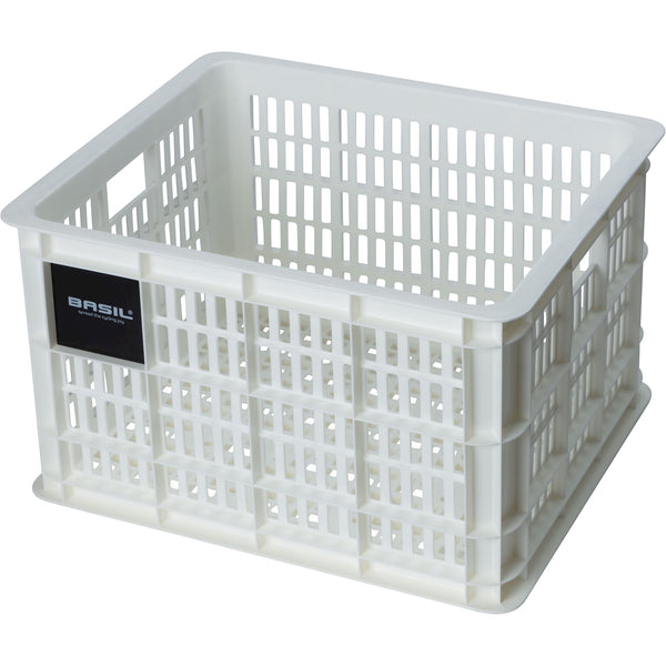 Basil fietskrat M bright white 29.5L recycled